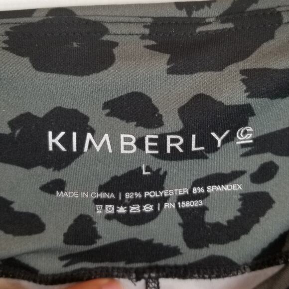 Kimberly Women's Leopard Print Activewear Leggings Gray Black Size Large - Picture 4 of 5